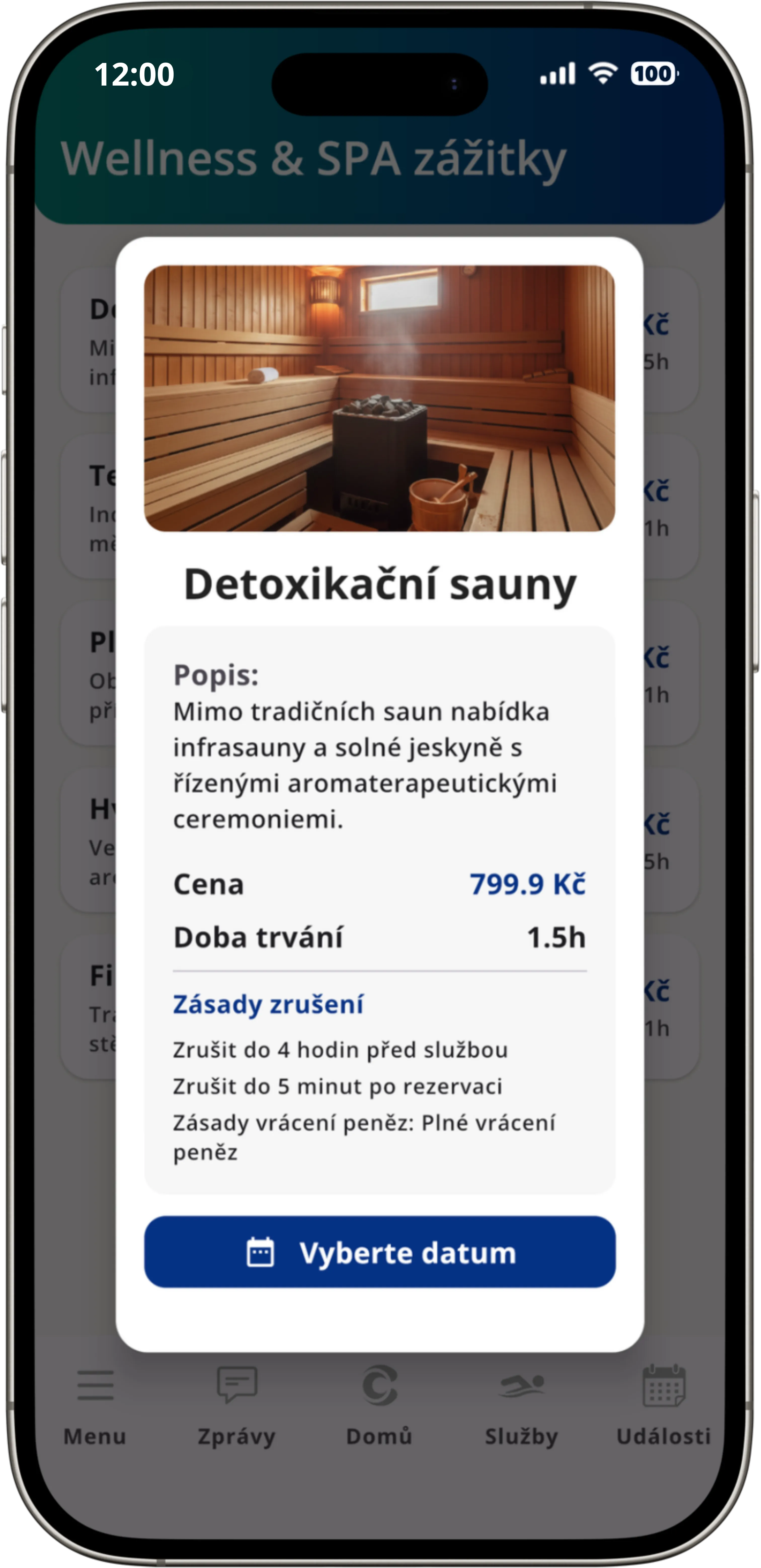 Booking Popup Screen